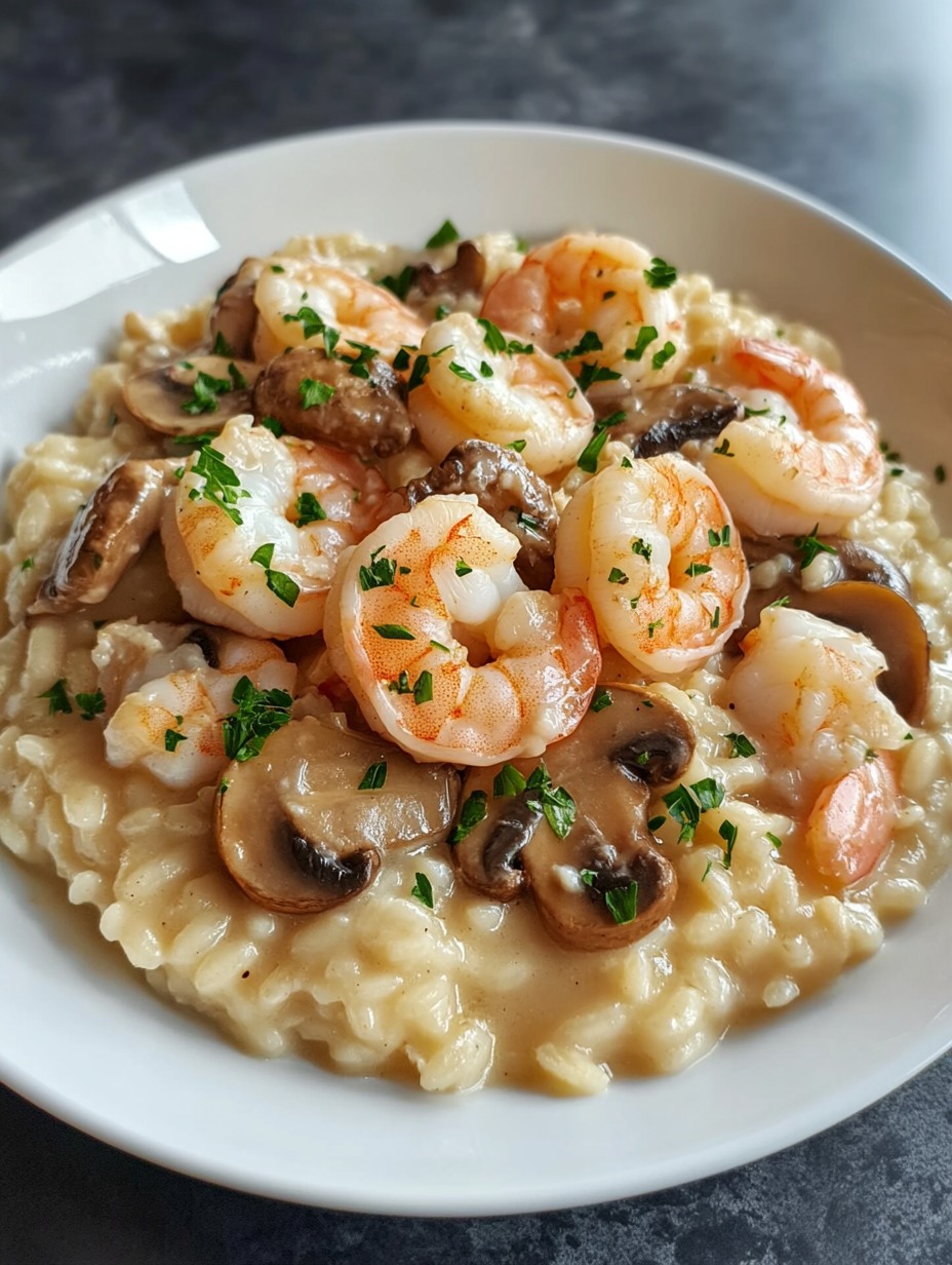Risotto cremoso con gambas